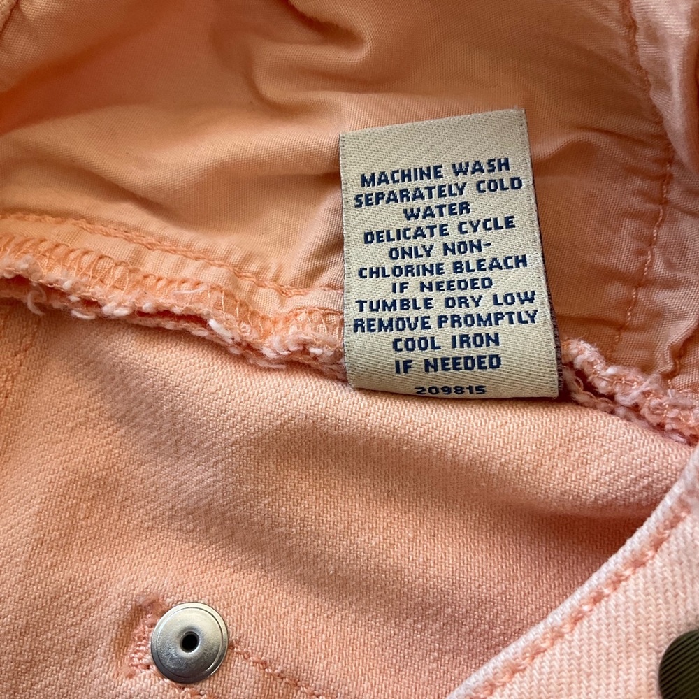 CAbi Bree Creamsicle Peach Crop Capri Stretch Denim Jeans Style# 329 Size 2 - Picture 12 of 14